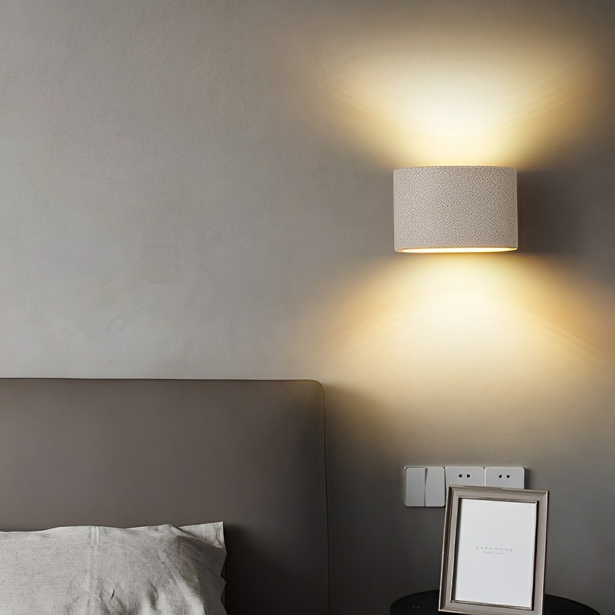 Modern Cement Oval Up and Down LED Wall Sconces - Flyachilles