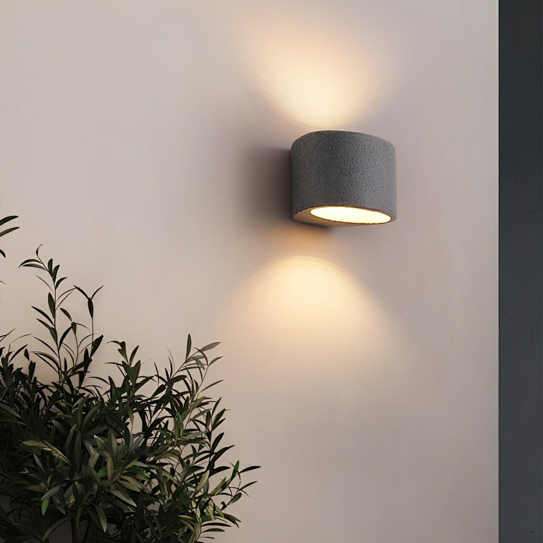 Modern Cement Oval Up and Down LED Wall Sconces - Flyachilles
