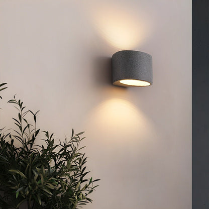 Modern Cement Oval Up and Down LED Wall Sconces - Flyachilles