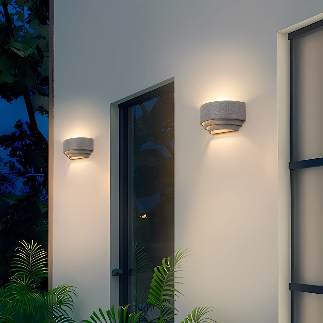Modern Cement Tiered Up and Down LED Wall Sconces - Flyachilles
