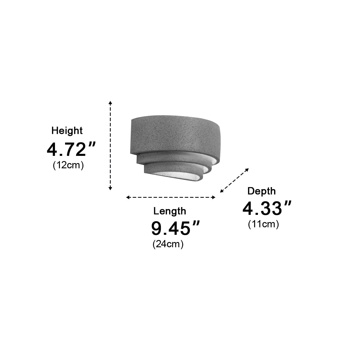 Modern Cement Tiered Up and Down LED Wall Sconces - Flyachilles