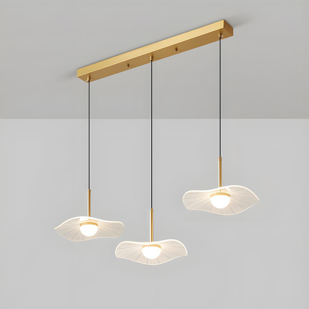 Modern Copper Lotus Leaf Bar LED Pendant Lights - Flyachilles