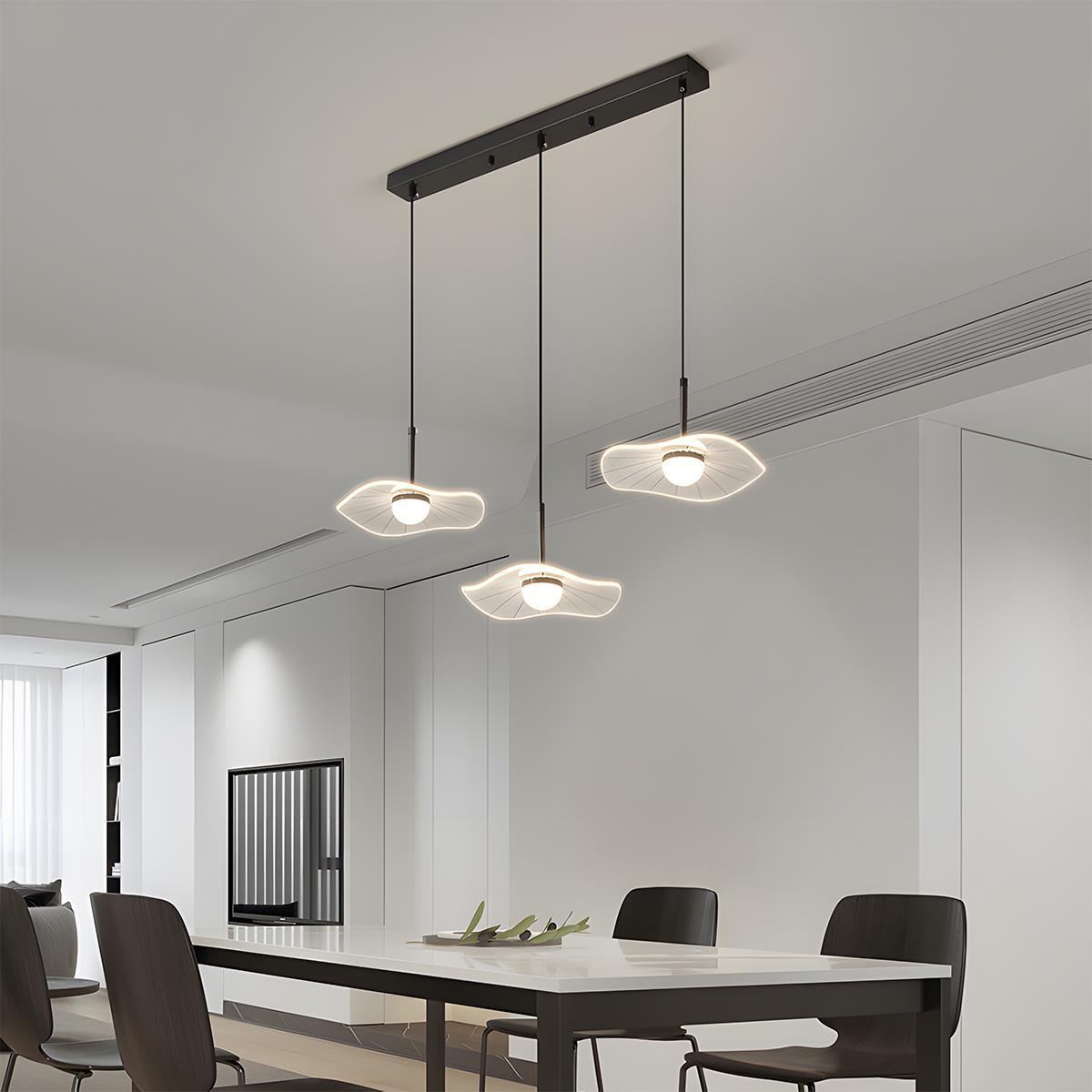 Modern Copper Lotus Leaf Bar LED Pendant Lights - Flyachilles