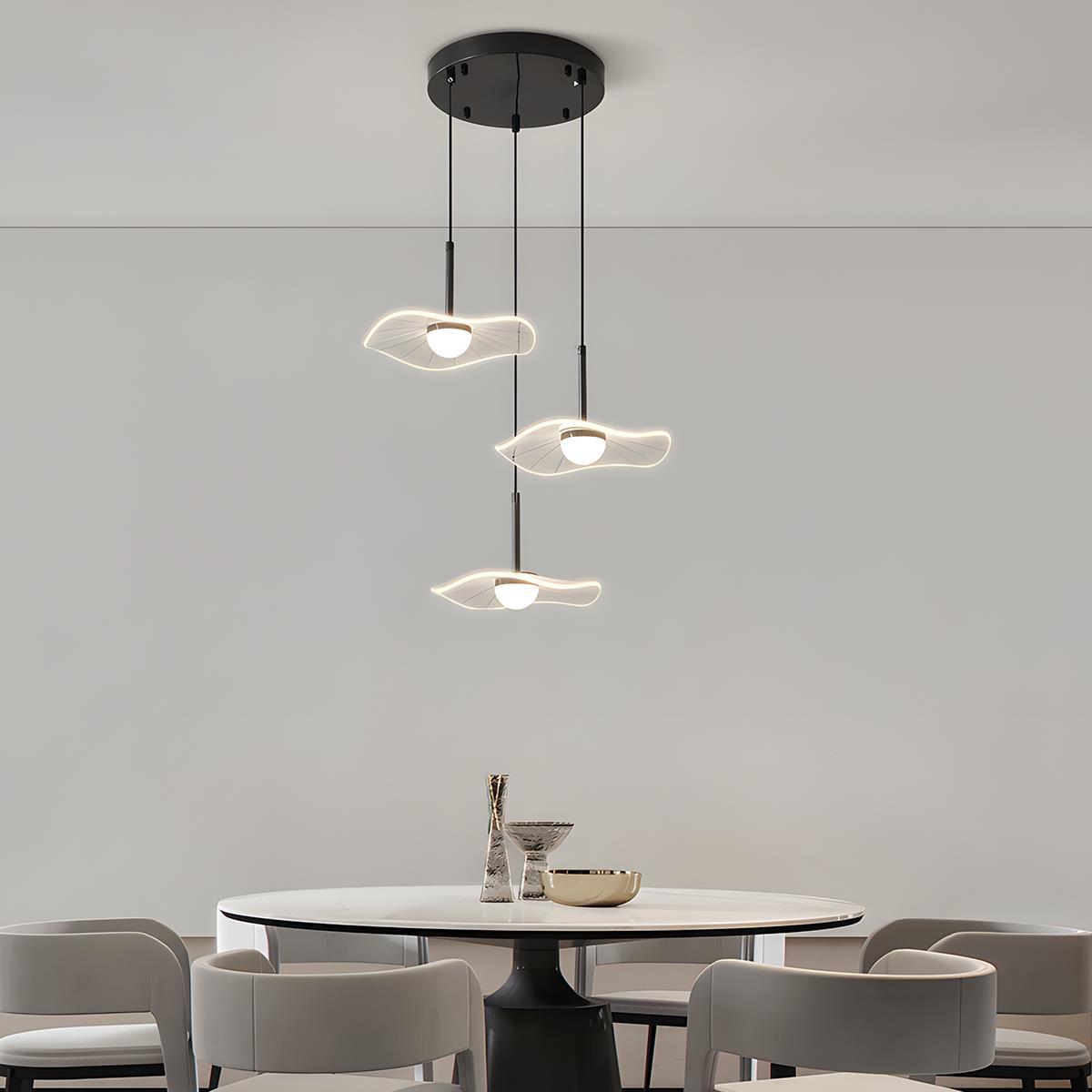 Modern Copper Lotus Leaf Bar LED Pendant Lights - Flyachilles