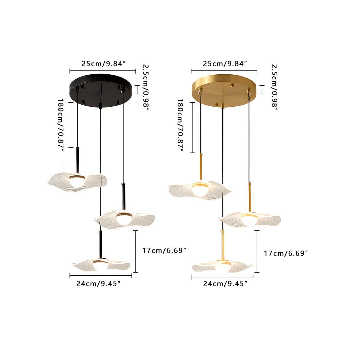 Modern Copper Lotus Leaf Bar LED Pendant Lights - Flyachilles