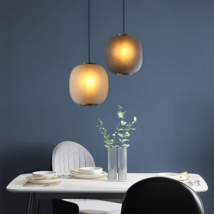Modern Cream Style Glass Lantern LED Indoor Pendant Lights - Flyachilles