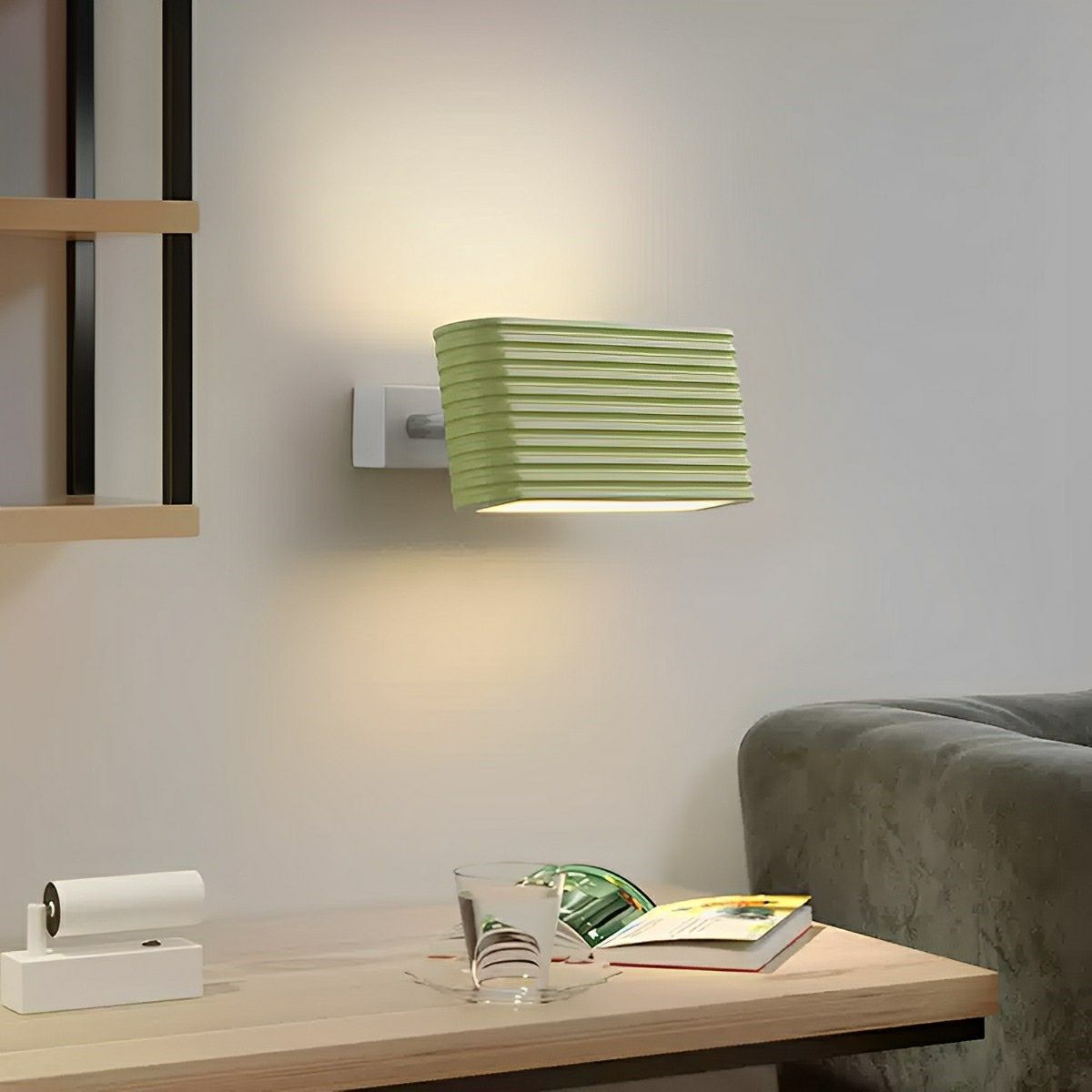 Modern Cream Style Solid Rectangular LED Indoor Wall Sconce - Flyachilles