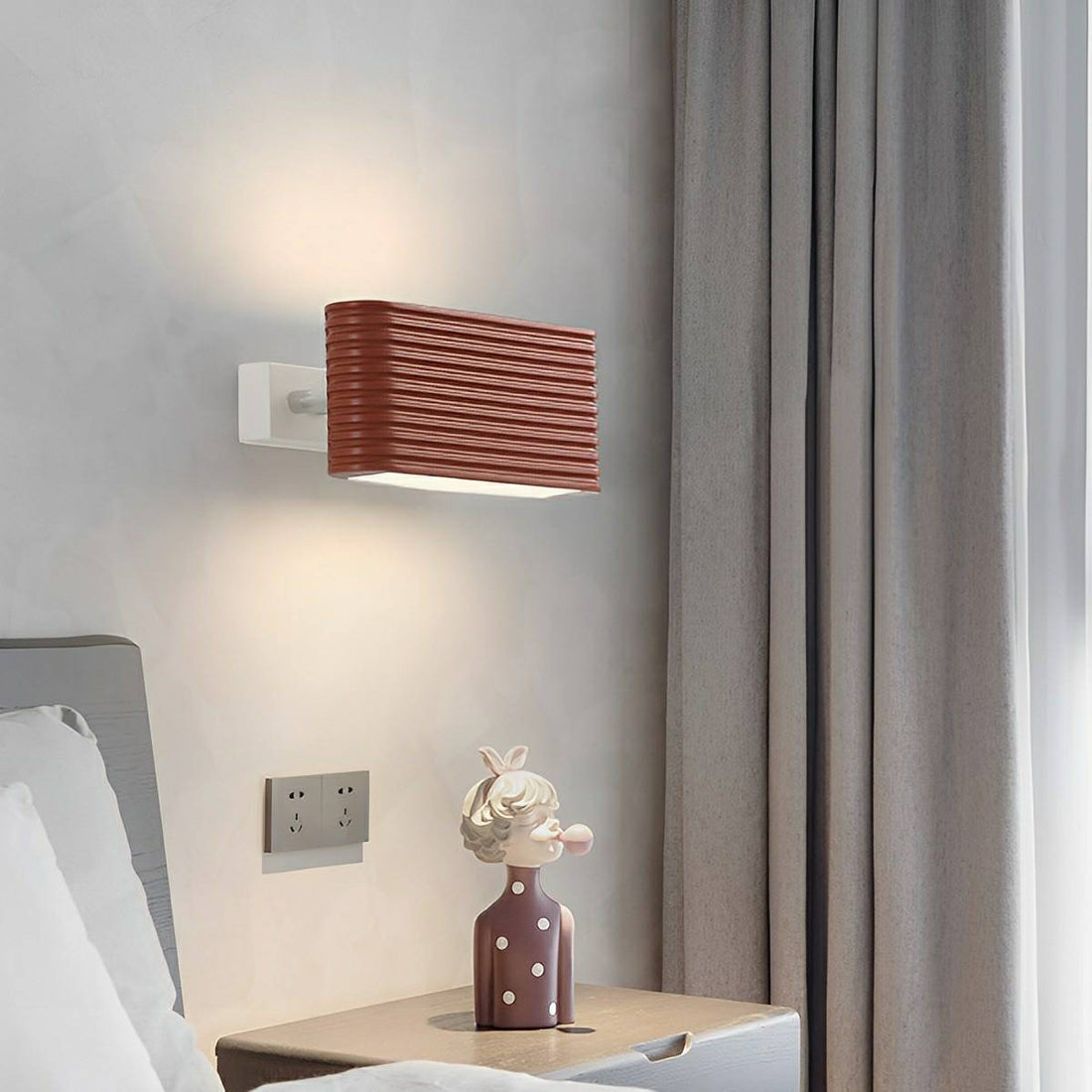 Modern Cream Style Solid Rectangular LED Indoor Wall Sconce - Flyachilles