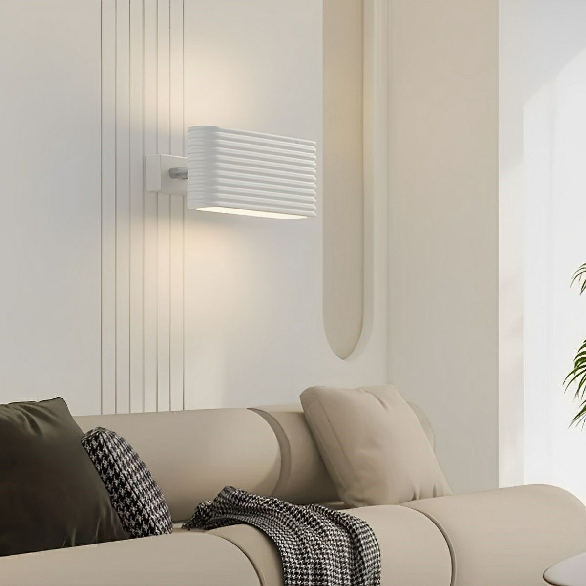 Modern Cream Style Solid Rectangular LED Indoor Wall Sconce - Flyachilles