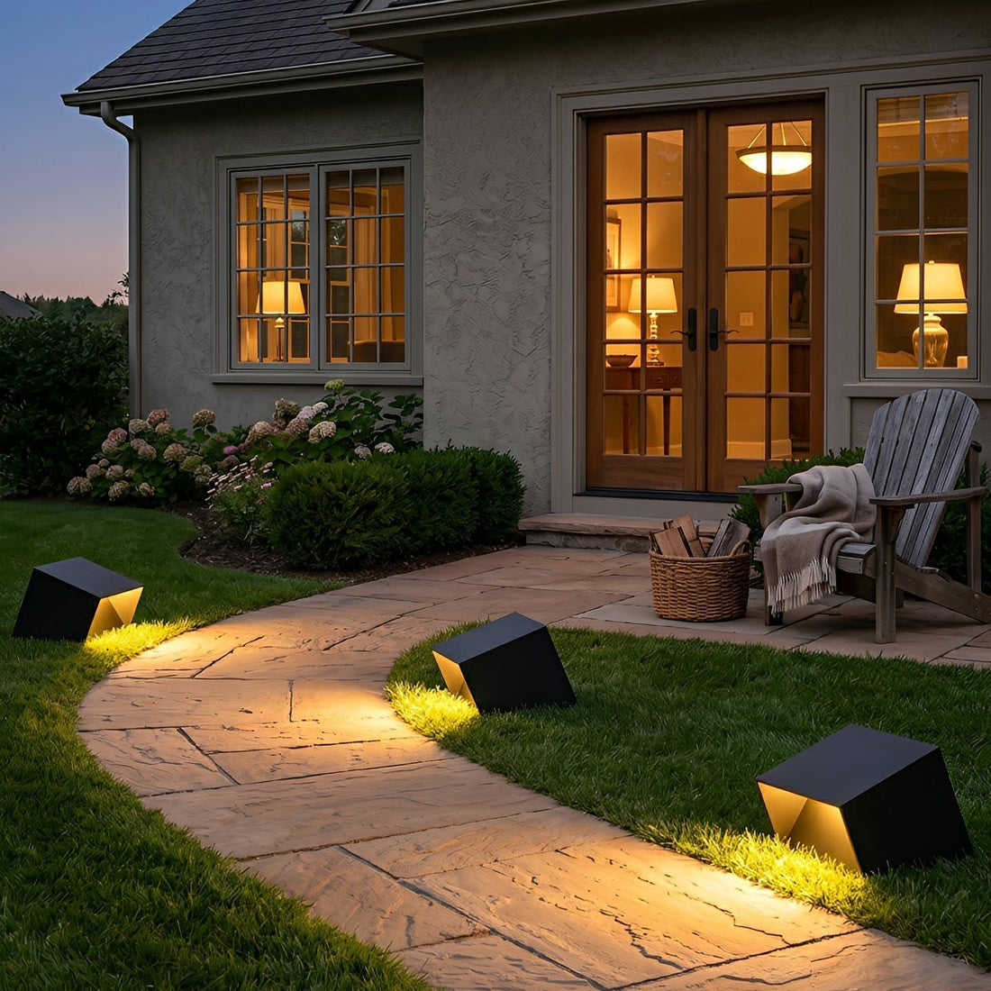 Modern Cube Garden LED Outdoor Post Light - Flyachilles