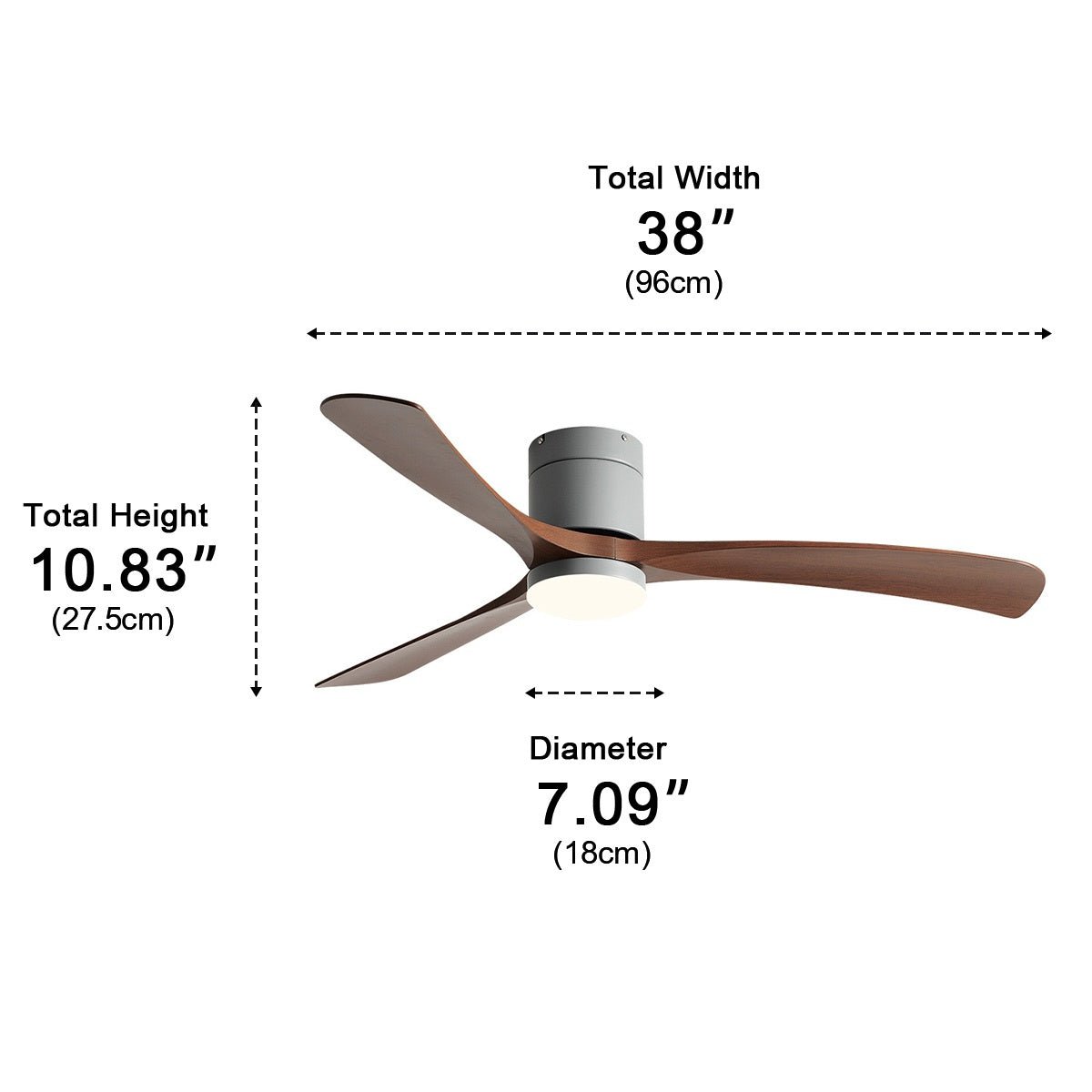 Modern Dimmable Ceiling Fan with Light - Flyachilles