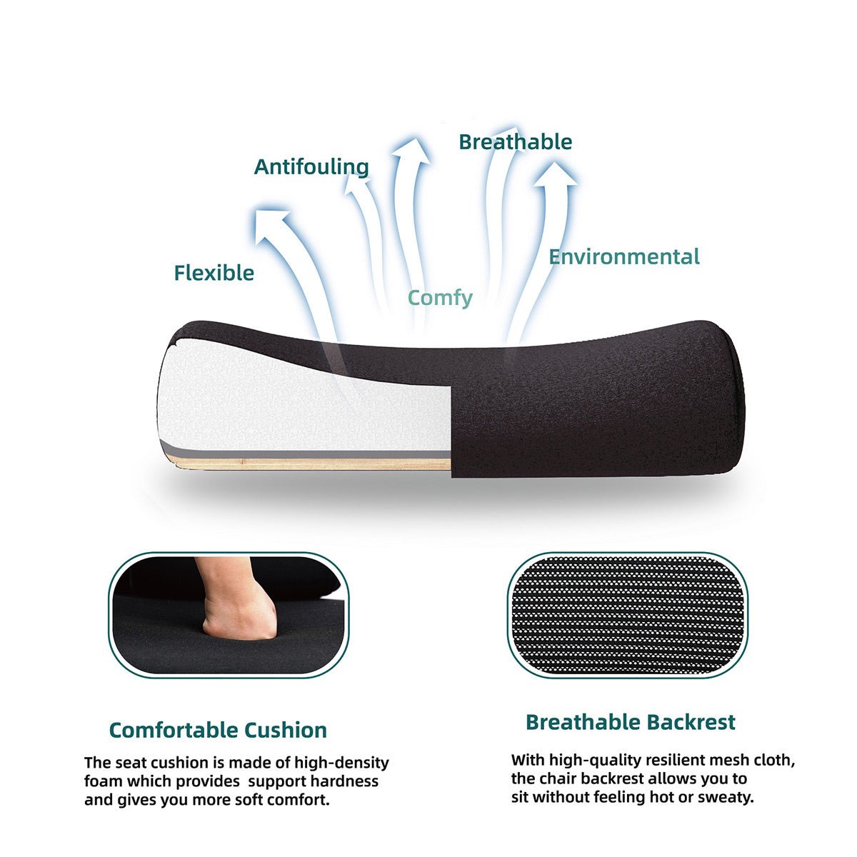 Modern Ergonomic Swivel Office Chair with Footrest &amp; Lumbar Support - Flyachilles