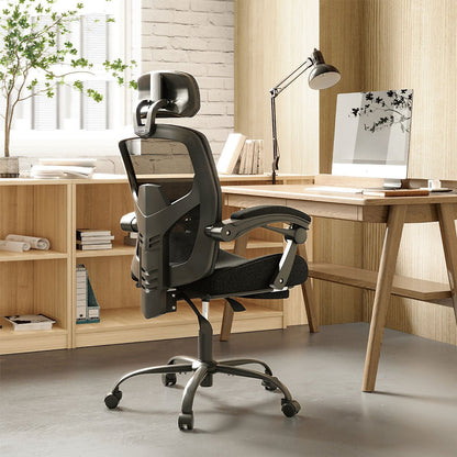 Modern Ergonomic Swivel Office Chair with Footrest &amp; Lumbar Support - Flyachilles