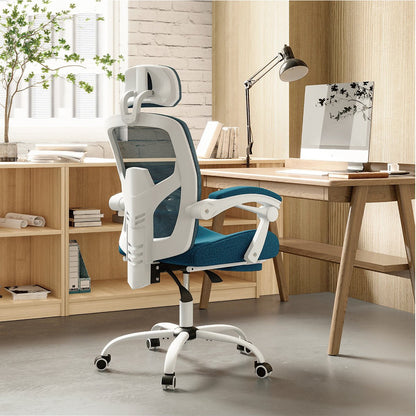 Modern Ergonomic Swivel Office Chair with Footrest &amp; Lumbar Support - Flyachilles