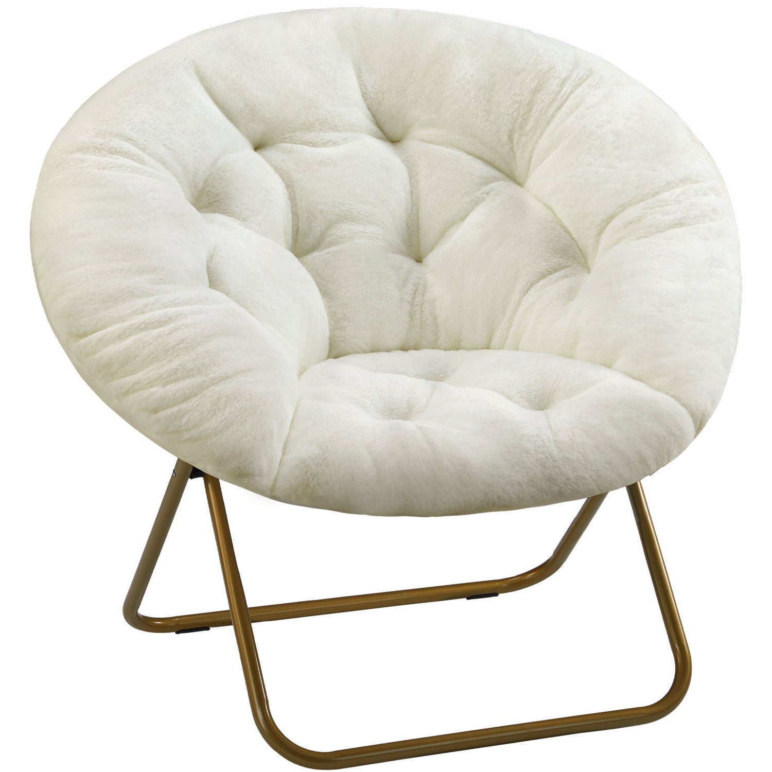 Modern Faux Fur Disc Chair – Bedroom, Living Room - Flyachilles