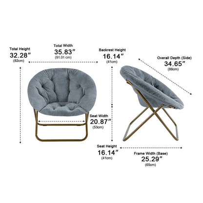 Modern Faux Fur Disc Chair – Bedroom, Living Room - Flyachilles