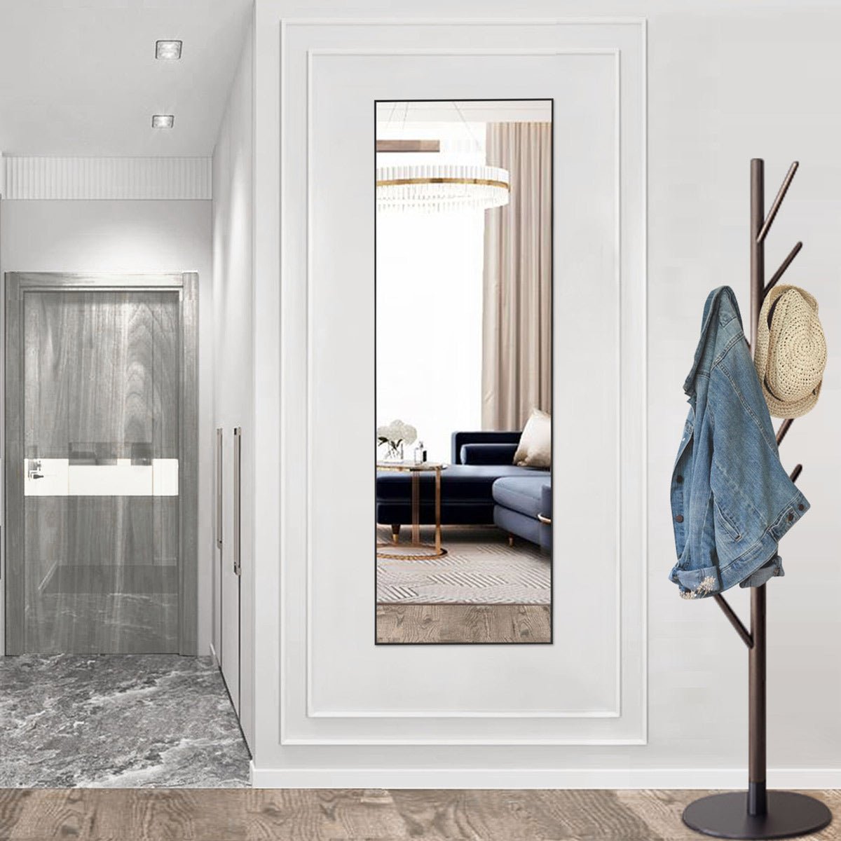 Modern Full Body Standing Floor Mirror Wall Mirror with Stand - Flyachilles