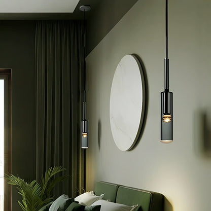 Modern Gray Cylindrical Crystal LED Pendant Light - Flyachilles