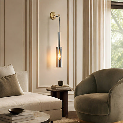 Modern Gray Cylindrical Crystal Wall Sconce - Flyachilles