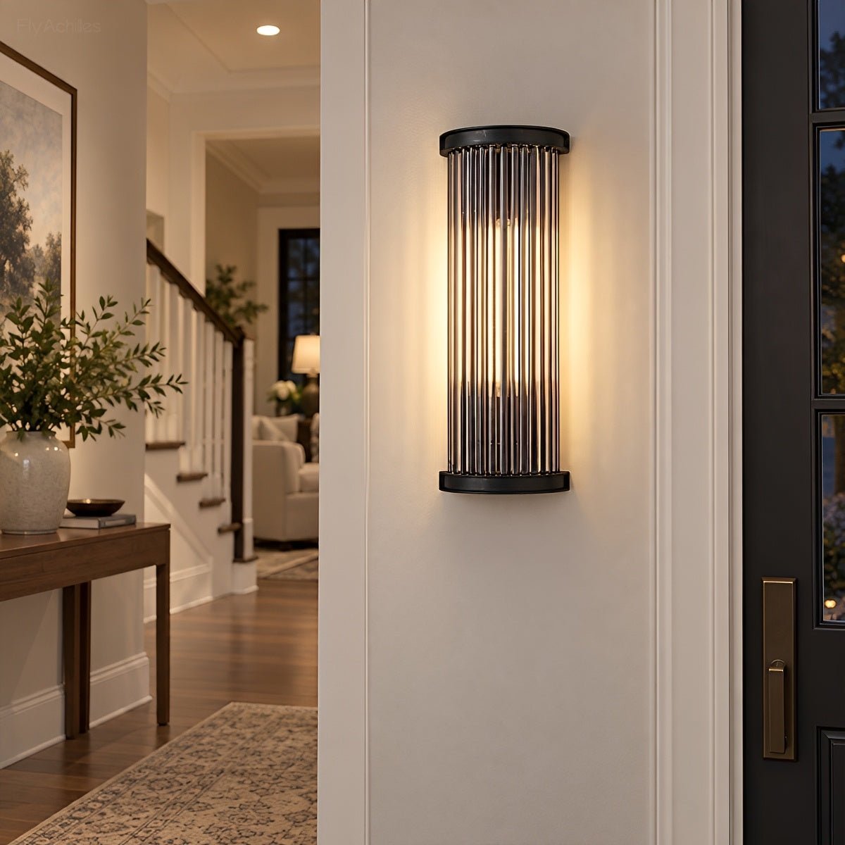 Modern Industrial Half-Round Cylinder Glass LED Wall Sconce - Flyachilles