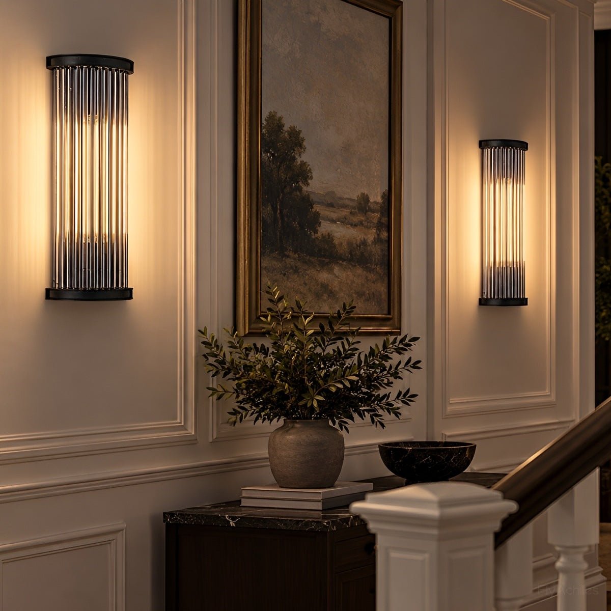Modern Industrial Half-Round Cylinder Glass LED Wall Sconce - Flyachilles