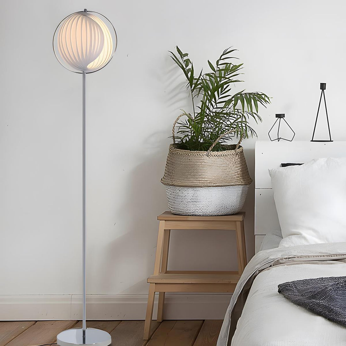 Modern Ins Pleated Blinds Globe LED Floor Lamp - Flyachilles