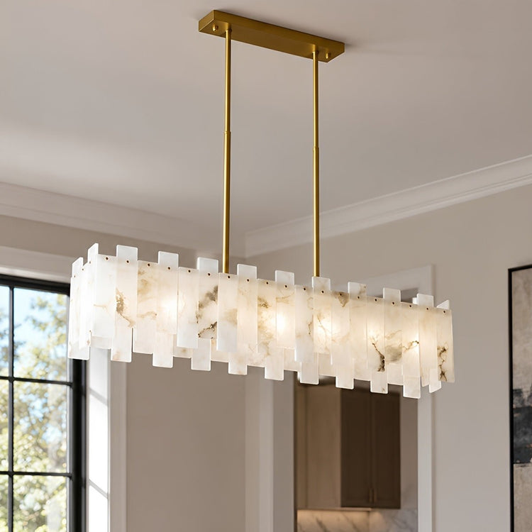 Modern Luxury Alabaster LED Linear Chandelier - Flyachilles