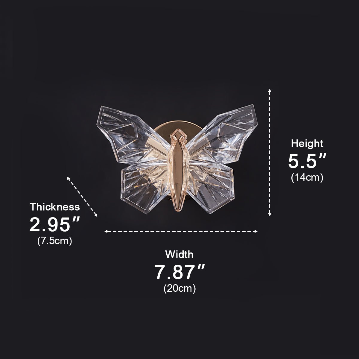 Modern Luxury Crystal Butterfly LED Indoor Wall Sconces - Flyachilles