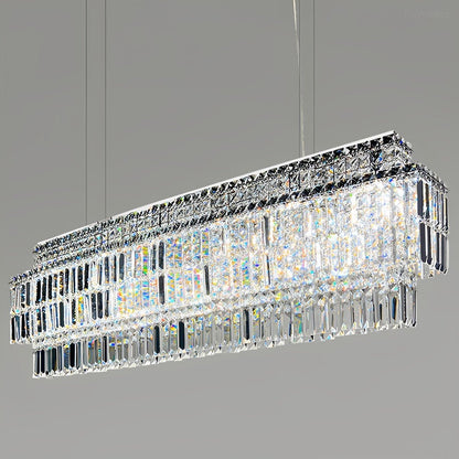 Modern Luxury Linear Tiered Crystal LED Chandelier - Flyachilles