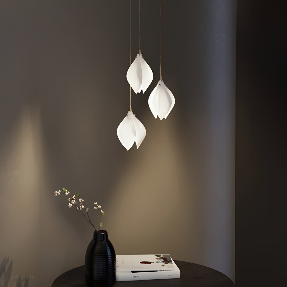 Modern Luxury Sculptural Ceramic Petal LED Chandelier - Flyachilles