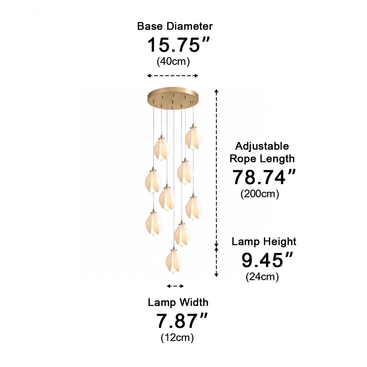 Modern Luxury Sculptural Ceramic Petal LED Chandelier - Flyachilles