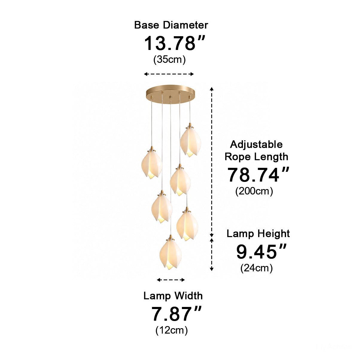 Modern Luxury Sculptural Ceramic Petal LED Chandelier - Flyachilles