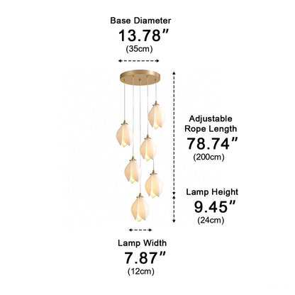 Modern Luxury Sculptural Ceramic Petal LED Chandelier - Flyachilles