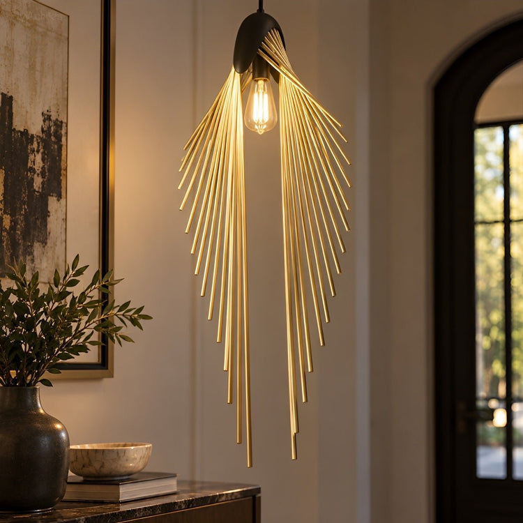 Modern Luxury Sculptural Feather LED Pendant Light - Flyachilles