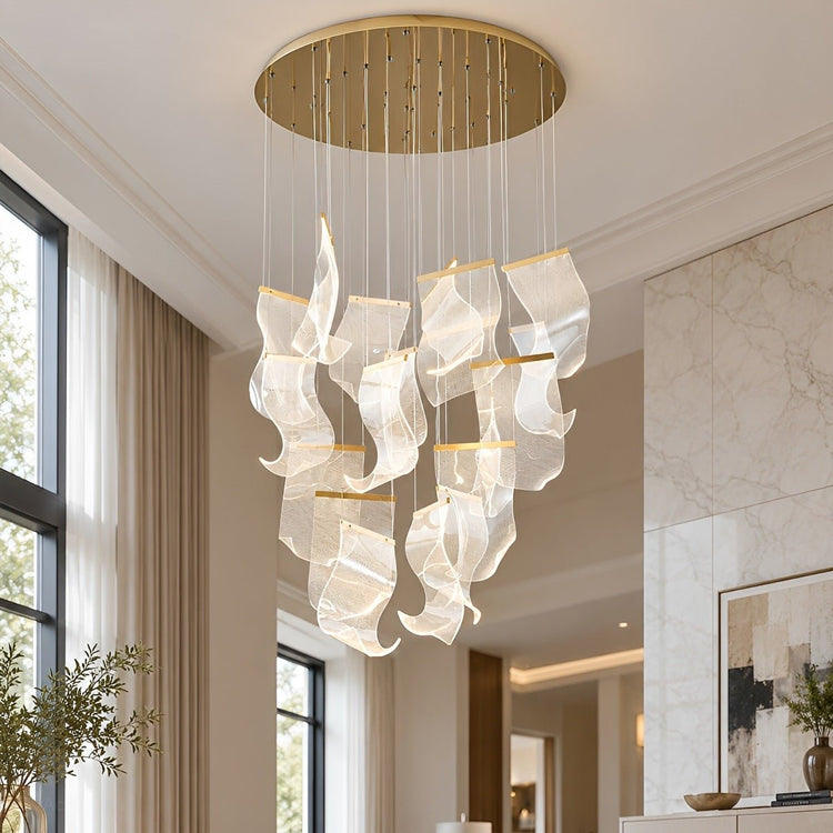 Modern Luxury Sculptural Ribbon LED Chandelier - Flyachilles