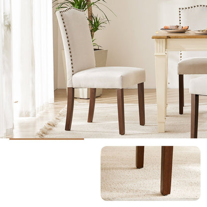 Modern Luxury Soft Fabric Rivet Armless Dining Chairs - Flyachilles