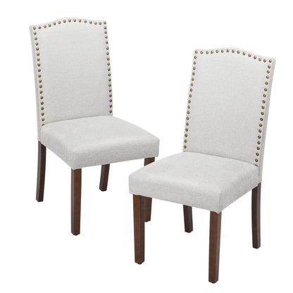 Modern Luxury Soft Fabric Rivet Armless Dining Chairs - Flyachilles
