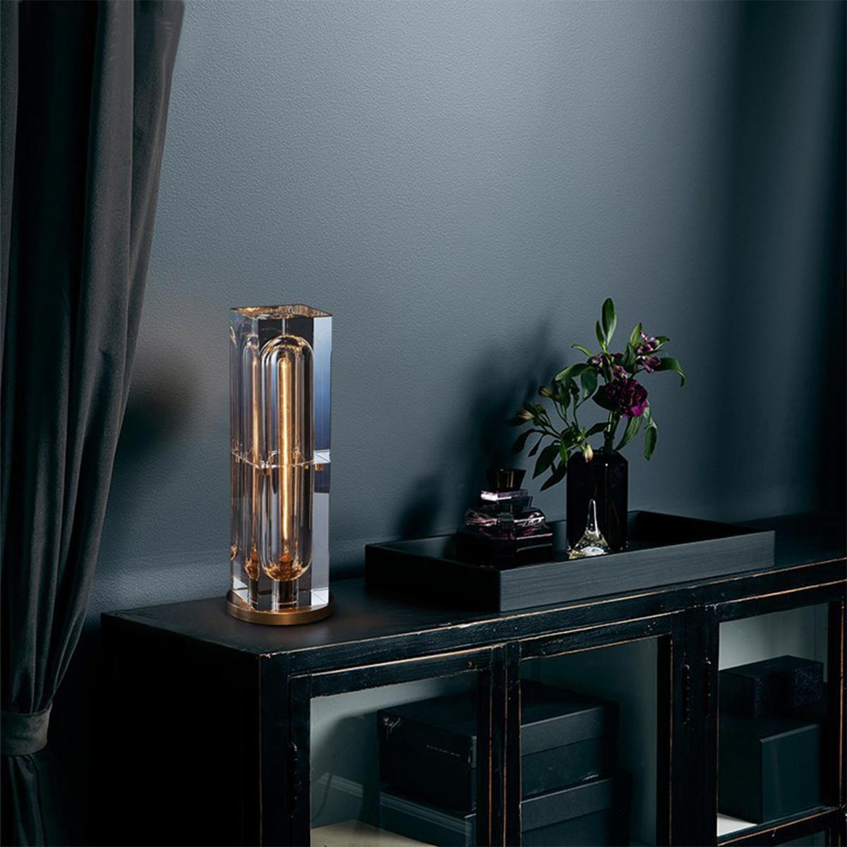 Modern Luxury Square Crystal LED Indoor Desk Lamp - Flyachilles