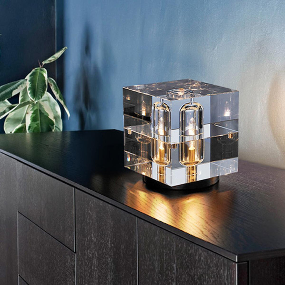 Modern Luxury Square Crystal LED Indoor Desk Lamp - Flyachilles
