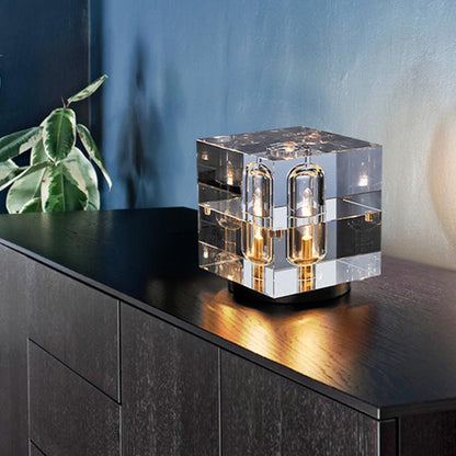 Modern Luxury Square Crystal LED Indoor Desk Lamp - Flyachilles