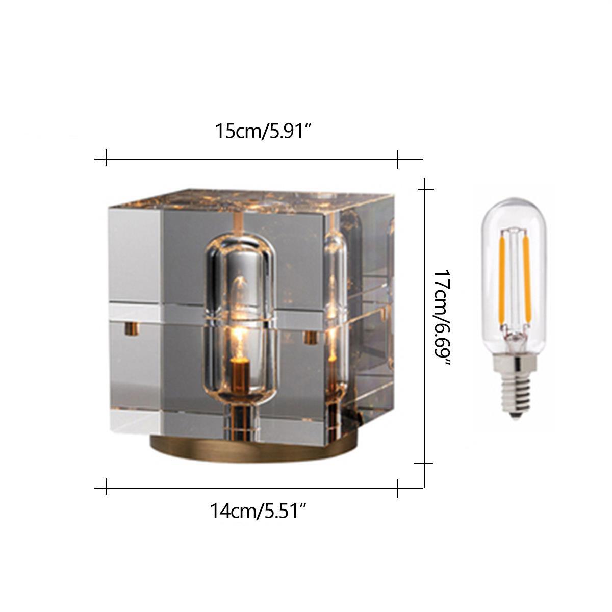 Modern Luxury Square Crystal LED Indoor Desk Lamp - Flyachilles