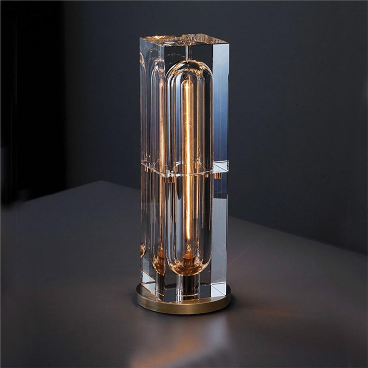 Modern Luxury Square Crystal LED Indoor Desk Lamp - Flyachilles