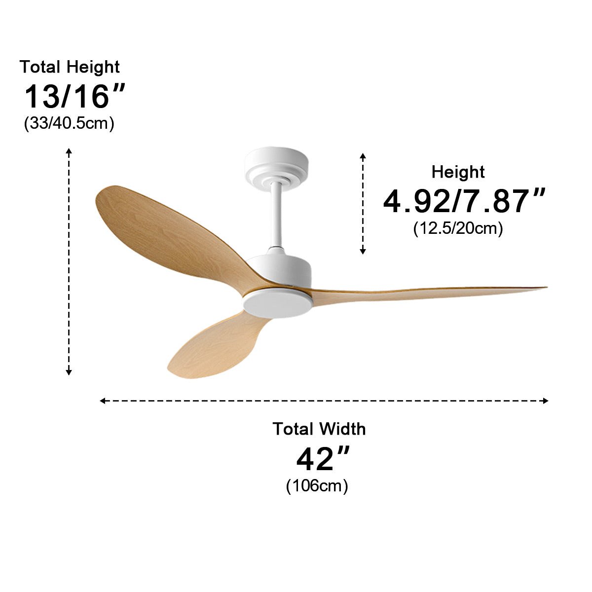 Modern Minimalist 3 - Blades DC Motor Reverse Ceiling Fan - Flyachilles