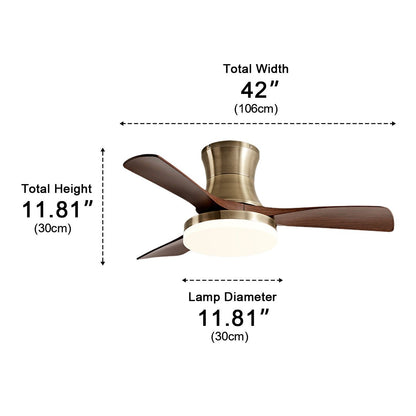 Modern Minimalist 3 - Blades DC Motor Reverse Full - Spectrum LED Ceiling Fan Light - Flyachilles