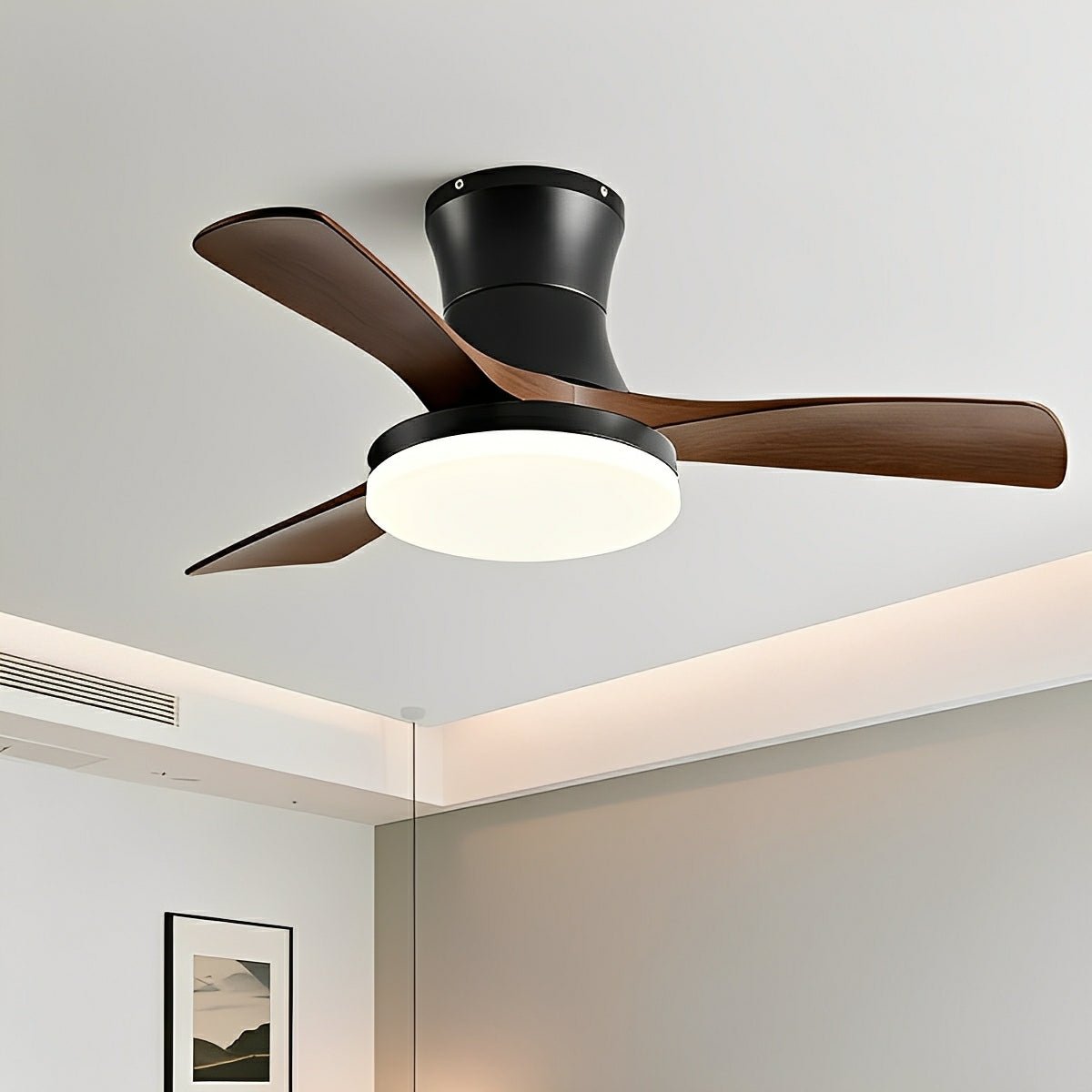 Modern Minimalist 3 - Blades DC Motor Reverse Full - Spectrum LED Ceiling Fan Light - Flyachilles