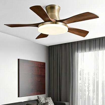 Modern Minimalist 5 - Blades DC Motor Reverse Full - Spectrum LED Ceiling Fan Light - Flyachilles