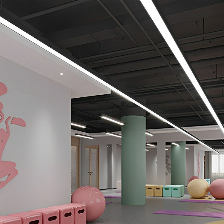 Modern Minimalist Black LED Recessed Office Hanging Light - Flyachilles