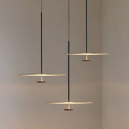 Modern Minimalist Black Slim Dish LED Pendant Lights - Flyachilles