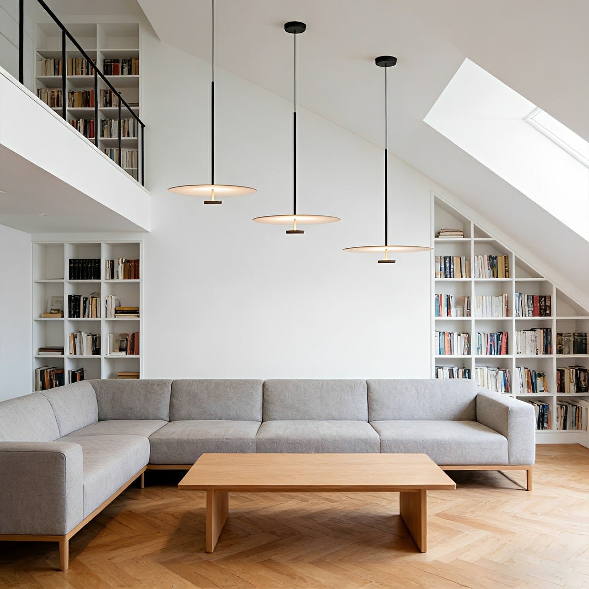Modern Minimalist Black Slim Dish LED Pendant Lights - Flyachilles