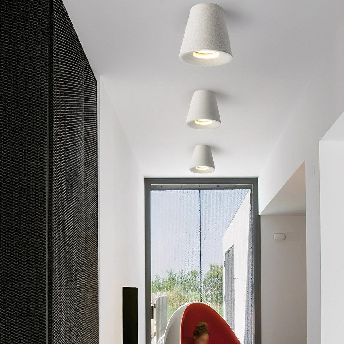 Modern Minimalist Cone - Shaped Cement LED Ceiling Lights - Flyachilles